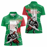 Personalized Italy Women Polo Shirt Wolf Warrior Grunge Style - Wonder Print Shop