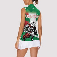 Personalized Italy Women Sleeveless Polo Shirt Wolf Warrior Grunge Style - Wonder Print Shop