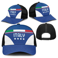 Custom Italy Football Baseball Net Cap Italy Flag Pattern On Blue - Wonder Print Shop