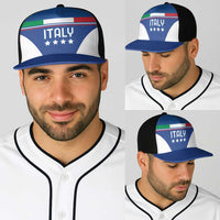 Custom Italy Football Baseball Net Cap Italy Flag Pattern On Blue - Wonder Print Shop