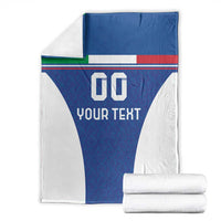 Custom Italy Football Blanket Italy Flag Pattern On Blue