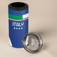 Custom Italy Football 4 in 1 Can Cooler Tumbler Italy Flag Pattern On Blue