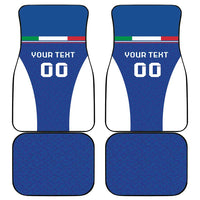 Custom Italy Football Car Mats Italy Flag Pattern On Blue - Wonder Print Shop