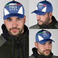 Custom Italy Football Classic Cap Italy Flag Pattern On Blue - Wonder Print Shop