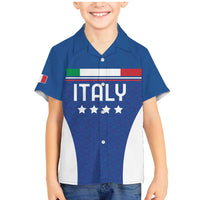 Custom Italy Football Family Matching Mermaid Dress and Hawaiian Shirt Italy Flag Pattern On Blue - Wonder Print Shop