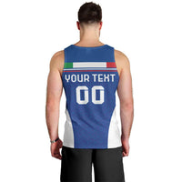 Custom Italy Football Men Tank Top Italy Flag Pattern On Blue - Wonder Print Shop