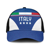 Custom Italy Football Mesh Trucker Cap Italy Flag Pattern On Blue - Wonder Print Shop