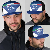 Custom Italy Football Mesh Trucker Cap Italy Flag Pattern On Blue - Wonder Print Shop