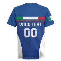 Custom Italy Football Rugby Jersey Italy Flag Pattern On Blue - Wonder Print Shop