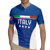 Custom Italy Football Rugby Jersey Italy Flag Pattern On Blue - Wonder Print Shop