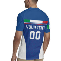Custom Italy Football Rugby Jersey Italy Flag Pattern On Blue - Wonder Print Shop