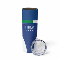 Custom Italy Football Skinny Tumbler Italy Flag Pattern On Blue - Wonder Print Shop