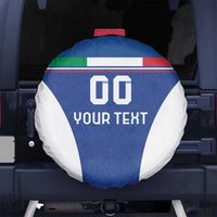 Custom Italy Football Spare Tire Cover Italy Flag Pattern On Blue - Wonder Print Shop