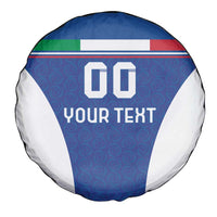 Custom Italy Football Spare Tire Cover Italy Flag Pattern On Blue - Wonder Print Shop