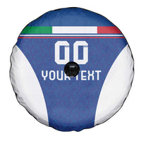Custom Italy Football Spare Tire Cover Italy Flag Pattern On Blue - Wonder Print Shop