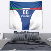 Custom Italy Football Tapestry Italy Flag Pattern On Blue - Wonder Print Shop