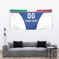 Custom Italy Football Tapestry Italy Flag Pattern On Blue - Wonder Print Shop