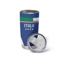 Custom Italy Football Tumbler Cup Italy Flag Pattern On Blue - Wonder Print Shop