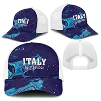 Custom Italy Rugby Baseball Net Cap Gli Azzurri Flame Pattern - Wonder Print Shop