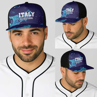 Custom Italy Rugby Baseball Net Cap Gli Azzurri Flame Pattern - Wonder Print Shop
