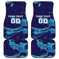 Custom Italy Rugby Car Mats Gli Azzurri Flame Pattern - Wonder Print Shop