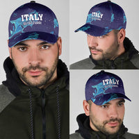 Custom Italy Rugby Classic Cap Gli Azzurri Flame Pattern - Wonder Print Shop