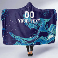 Custom Italy Rugby Hooded Blanket Gli Azzurri Flame Pattern - Wonder Print Shop