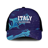 Custom Italy Rugby Mesh Trucker Cap Gli Azzurri Flame Pattern - Wonder Print Shop
