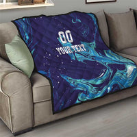 Custom Italy Rugby Quilt Gli Azzurri Flame Pattern - Wonder Print Shop