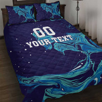 Custom Italy Rugby Quilt Bed Set Gli Azzurri Flame Pattern - Wonder Print Shop