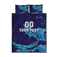 Custom Italy Rugby Quilt Bed Set Gli Azzurri Flame Pattern - Wonder Print Shop