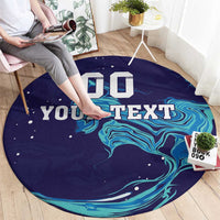 Custom Italy Rugby Round Carpet Gli Azzurri Flame Pattern - Wonder Print Shop