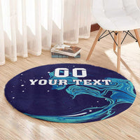 Custom Italy Rugby Round Carpet Gli Azzurri Flame Pattern - Wonder Print Shop