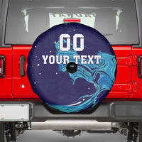 Custom Italy Rugby Spare Tire Cover Gli Azzurri Flame Pattern - Wonder Print Shop