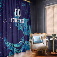 Custom Italy Rugby Window Curtain Gli Azzurri Flame Pattern - Wonder Print Shop