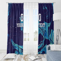 Custom Italy Rugby Window Curtain Gli Azzurri Flame Pattern - Wonder Print Shop