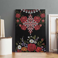 Czech Republic Traditional Costume Canvas Wall Art Embroidery Floral Pattern With Red Rose
