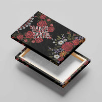 Czech Republic Traditional Costume Canvas Wall Art Embroidery Floral Pattern With Red Rose