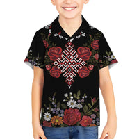 Czech Republic Traditional Costume Hawaiian Shirt Embroidery Floral Pattern With Red Rose