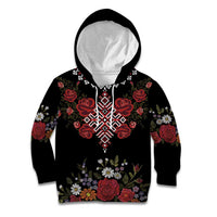 Czech Republic Traditional Costume Kid Hoodie Embroidery Floral Pattern With Red Rose