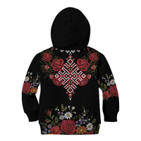 Czech Republic Traditional Costume Kid Hoodie Embroidery Floral Pattern With Red Rose