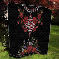 Czech Republic Traditional Costume Quilt Embroidery Floral Pattern With Red Rose