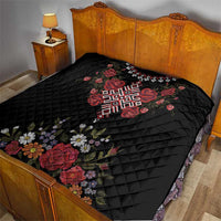 Czech Republic Traditional Costume Quilt Embroidery Floral Pattern With Red Rose