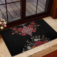 Czech Republic Traditional Costume Rubber Doormat Embroidery Floral Pattern With Red Rose