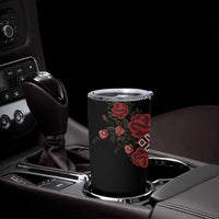 Czech Republic Traditional Costume Tumbler Cup Embroidery Floral Pattern With Red Rose