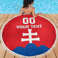 Custom Slovakia Football Beach Blanket Come On Sokoli