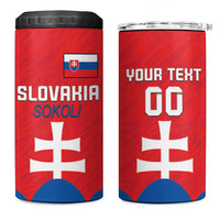 Custom Slovakia Football 4 in 1 Can Cooler Tumbler Come On Sokoli