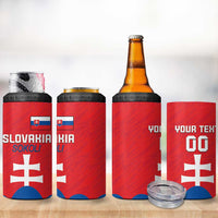 Custom Slovakia Football 4 in 1 Can Cooler Tumbler Come On Sokoli