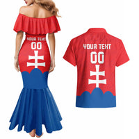 Custom Slovakia Football Couples Matching Mermaid Dress and Hawaiian Shirt Come On Sokoli