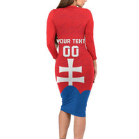 Custom Slovakia Football Family Matching Long Sleeve Bodycon Dress and Hawaiian Shirt Come On Sokoli